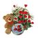 basket of red roses teddy bear and cookies. Athens