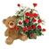 teddy bear with red roses. Athens
