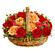 roses gerberas and carnations in a basket. Athens